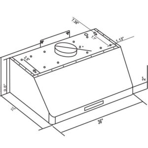 Cavaliere Range Hood AP238-PS15-36 Under Cabinet