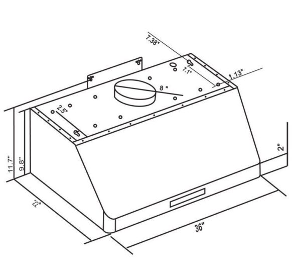 Cavaliere Range Hood AP238-PS15-36 Under Cabinet