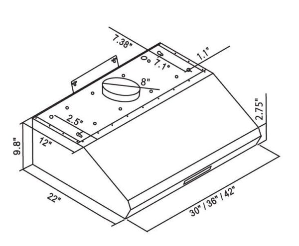 Cavaliere Range Hood AP238-PS65-30 Under Cabinet