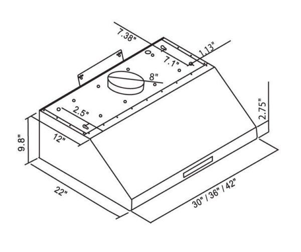 Cavaliere Range Hood AP238-PS63-30 Under Cabinet