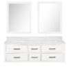 Castor 60W x 22D White Double Bath Vanity, Carrara Marble Top, and 28Mirrors