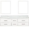 Castor 72W x 22D White Double Bath Vanity, Carrara Marble Top, and 34Mirrors