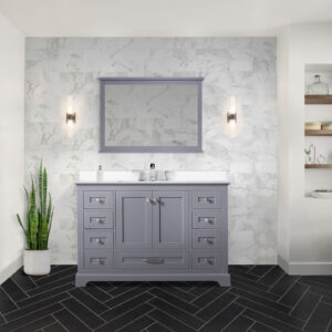 Dukes 48 in. W x 22 in. D Dark Grey Single Bath Vanity and Cultured Marble Top