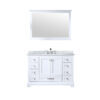 Dukes 48 in. W x 22 in. D White Single Bath Vanity, Carrara Marble Top, Faucet Set, and 46 in. Mirror