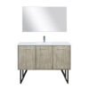 Lancy 48W x 20D Rustic Acacia Bath Vanity, Cultured Marble Top, Chrome Faucet Set and 43Mirror