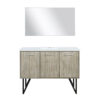 Lancy 48W x 20D Rustic Acacia Bath Vanity, Cultured Marble Top and 43Mirror