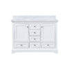 Dukes 48 in. W x 22 in. D White Double Bath Vanity, Carrara Marble Top,