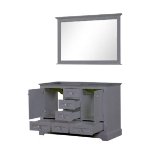 Dukes 48 in. W x 22 in. D Dark Grey Double Bath Vanity and 46 in. Mirror