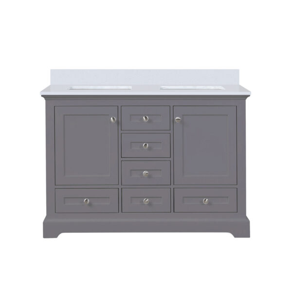 Dukes 48 in. W x 22 in. D Dark Grey Double Bath Vanity and Cultured Marble Top