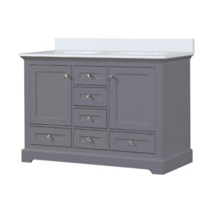 Dukes 48 in. W x 22 in. D Dark Grey Double Bath Vanity and Cultured Marble Top