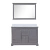 Dukes 48 in. W x 22 in. D Dark Grey Double Bath Vanity, Cultured Marble Top, and 46 in. Mirror