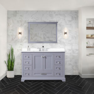 Dukes 48 in. W x 22 in. D Dark Grey Double Bath Vanity and Cultured Marble Top