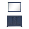 Dukes 48 in. W x 22 in. D Navy Blue Double Bath Vanity and 46 in. Mirror