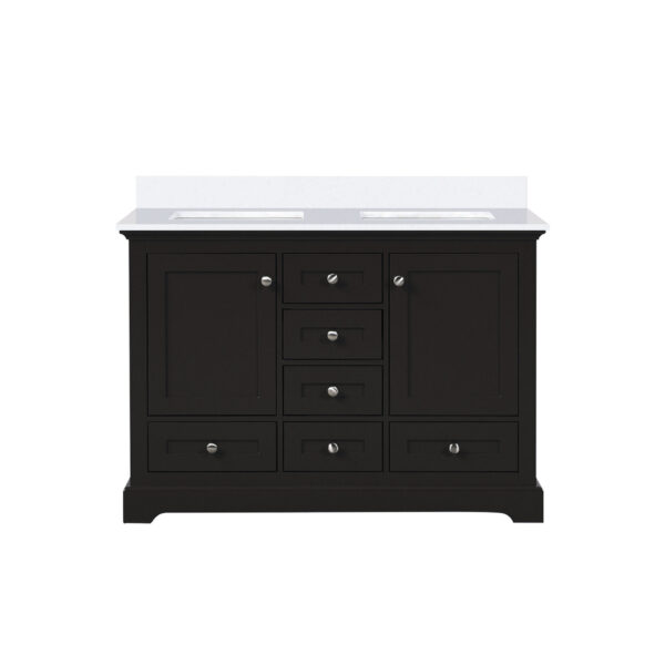 Dukes 48 in. W x 22 in. D Espresso Double Bath Vanity and Cultured Marble Top