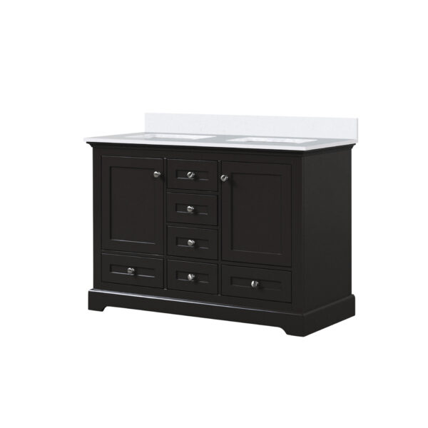 Dukes 48 in. W x 22 in. D Espresso Double Bath Vanity and Cultured Marble Top