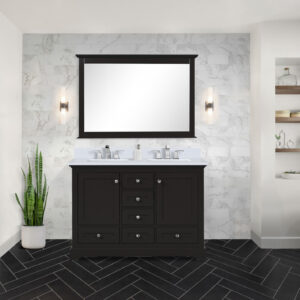 Dukes 48 in. W x 22 in. D Espresso Double Bath Vanity and Cultured Marble Top