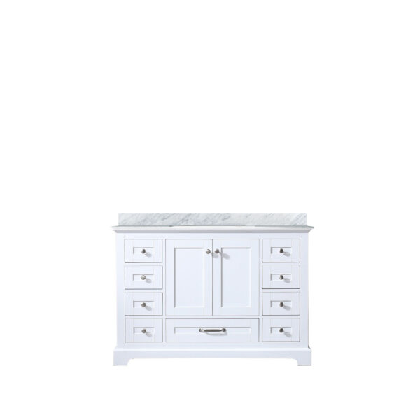 Dukes 48 in. W x 22 in. D White Single Bath Vanity and Carrara Marble Top