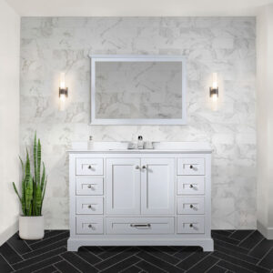 Dukes 48 in. W x 22 in. D White Single Bath Vanity and Cultured Marble Top