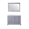 Dukes 48 in. W x 22 in. D Dark Grey Single Bath Vanity, Carrara Marble Top, and 46 in. Mirror