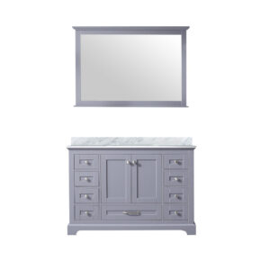 Dukes 48 in. W x 22 in. D Dark Grey Single Bath Vanity, Carrara Marble Top, and 46 in. Mirror