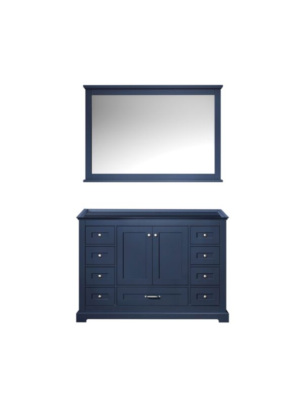 Dukes 48 in. W x 22 in. D Navy Blue Single Bath Vanity and 46 in. Mirror