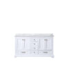 Dukes 60 in. W x 22 in. D White Double Bath Vanity and Carrara Marble Top