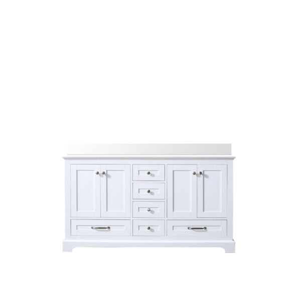 Dukes 60 in. W x 22 in. D White Double Bath Vanity and Cultured Marble Top