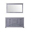 Dukes 60 in. W x 22 in. D Dark Grey Double Bath Vanity and 58 in. Mirror