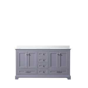 Dukes 60 in. W x 22 in. D Dark Grey Double Bath Vanity and Cultured Marble Top