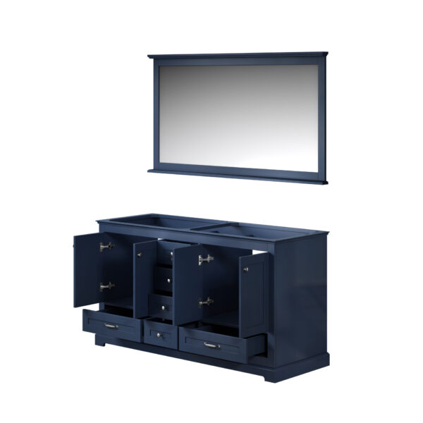 Dukes 60 in. W x 22 in. D Navy Blue Double Bath Vanity and 58 in. Mirror