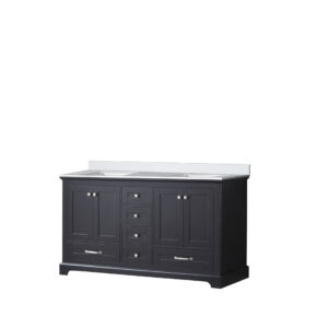 Dukes 60 in. W x 22 in. D Espresso Double Bath Vanity and Cultured Marble Top