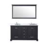 Dukes 60 in. W x 22 in. D Espresso Double Bath Vanity, Cultured Marble Top, Faucet Set, and 58 in. Mirror