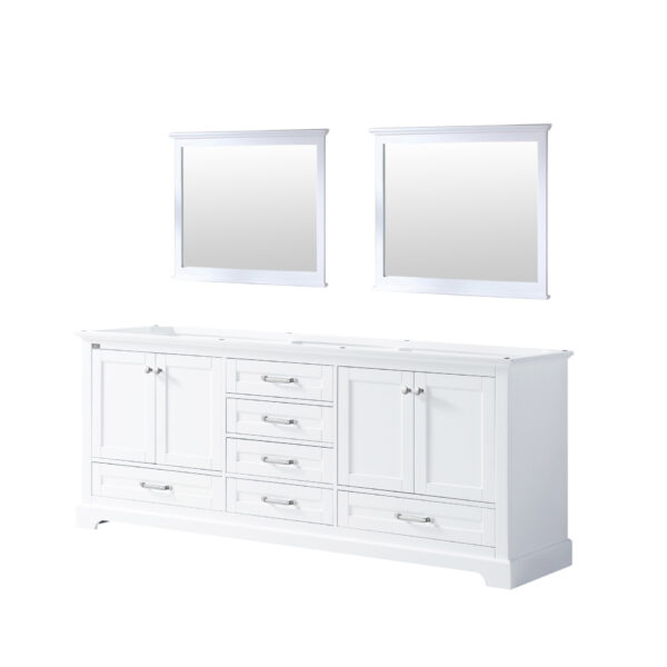 Dukes 80 in. W x 22 in. D White Double Bath Vanity and 30 in. Mirrors