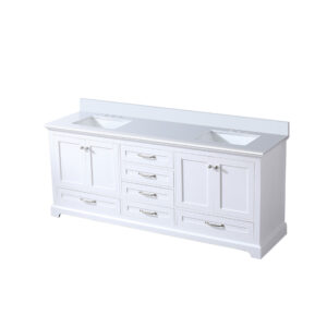 Dukes 80 in. W x 22 in. D White Double Bath Vanity and Cultured Marble Top