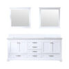 Dukes 80 in. W x 22 in. D White Double Bath Vanity, Cultured Marble Top, and 30 in. Mirrors