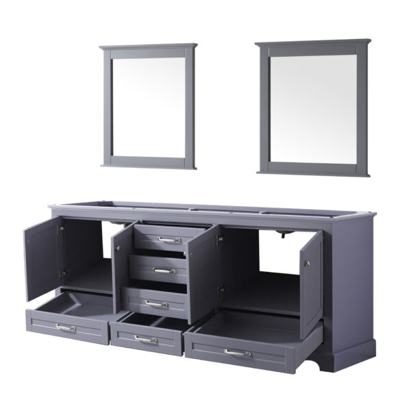 Dukes 80 in. W x 22 in. D Dark Grey Double Bath Vanity and 30 in. Mirrors