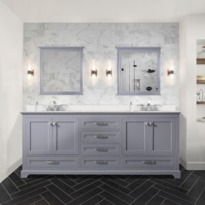 Dukes 80 in. W x 22 in. D Dark Grey Double Bath Vanity and Cultured Marble Top