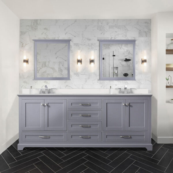 Dukes 80 in. W x 22 in. D Dark Grey Double Bath Vanity and Cultured Marble Top