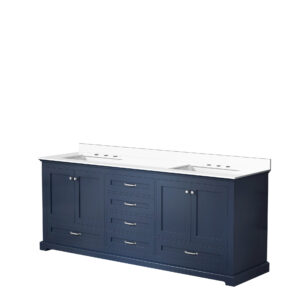 Dukes 80 in. W x 22 in. D Navy Blue Double Bath Vanity and Cultured Marble Top