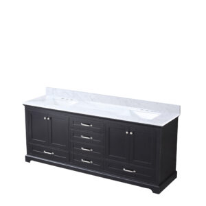 Dukes 80 in. W x 22 in. D Espresso Double Bath Vanity and Carrara Marble Top