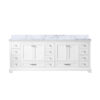 Dukes 84 in. W x 22 in. D White Double Bath Vanity and Carrara Marble Top