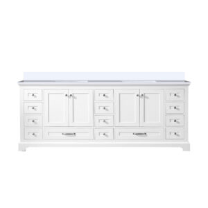 Dukes 84 in. W x 22 in. D White Double Bath Vanity and Cultured Marble Top