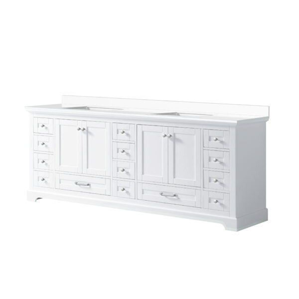 Dukes 84 in. W x 22 in. D White Double Bath Vanity and Cultured Marble Top