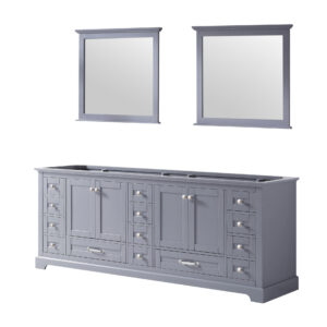 Dukes 84 in. W x 22 in. D Dark Grey Double Bath Vanity and 34 in. Mirrors