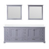 Dukes 84 in. W x 22 in. D Dark Grey Double Bath Vanity, Cultured Marble Top, and 34 in. Mirrors