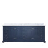 Dukes 84 in. W x 22 in. D Navy Blue Double Bath Vanity and Carrara Marble Top