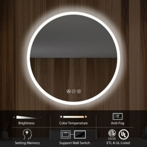 Blossom Orion - 32" Round LED Mirror Frosted Side