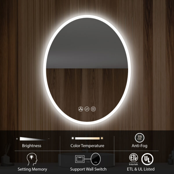 Blossom Oval - 20'' LED Mirror Frosted Side