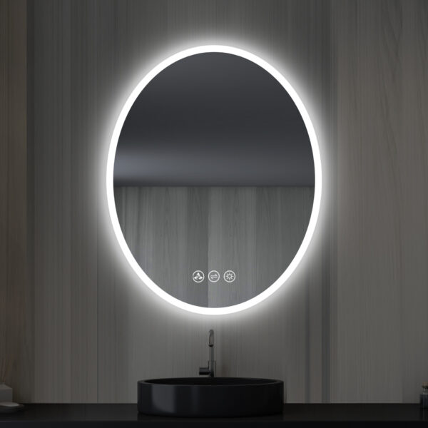 Blossom Oval - 24'' LED Mirror Frosted Side