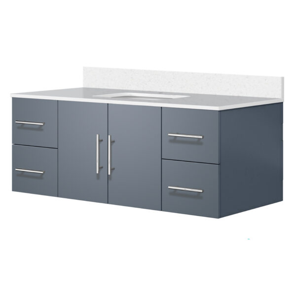 Geneva 48 in. W x 22 in. D Dark Grey Bath Vanity and Cultured Marble Top